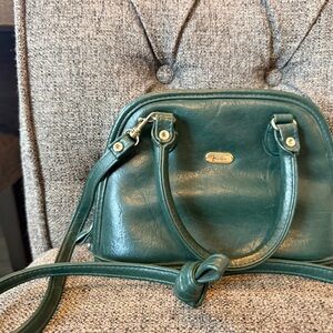 Koltov green leather vintage Crossbody handbag